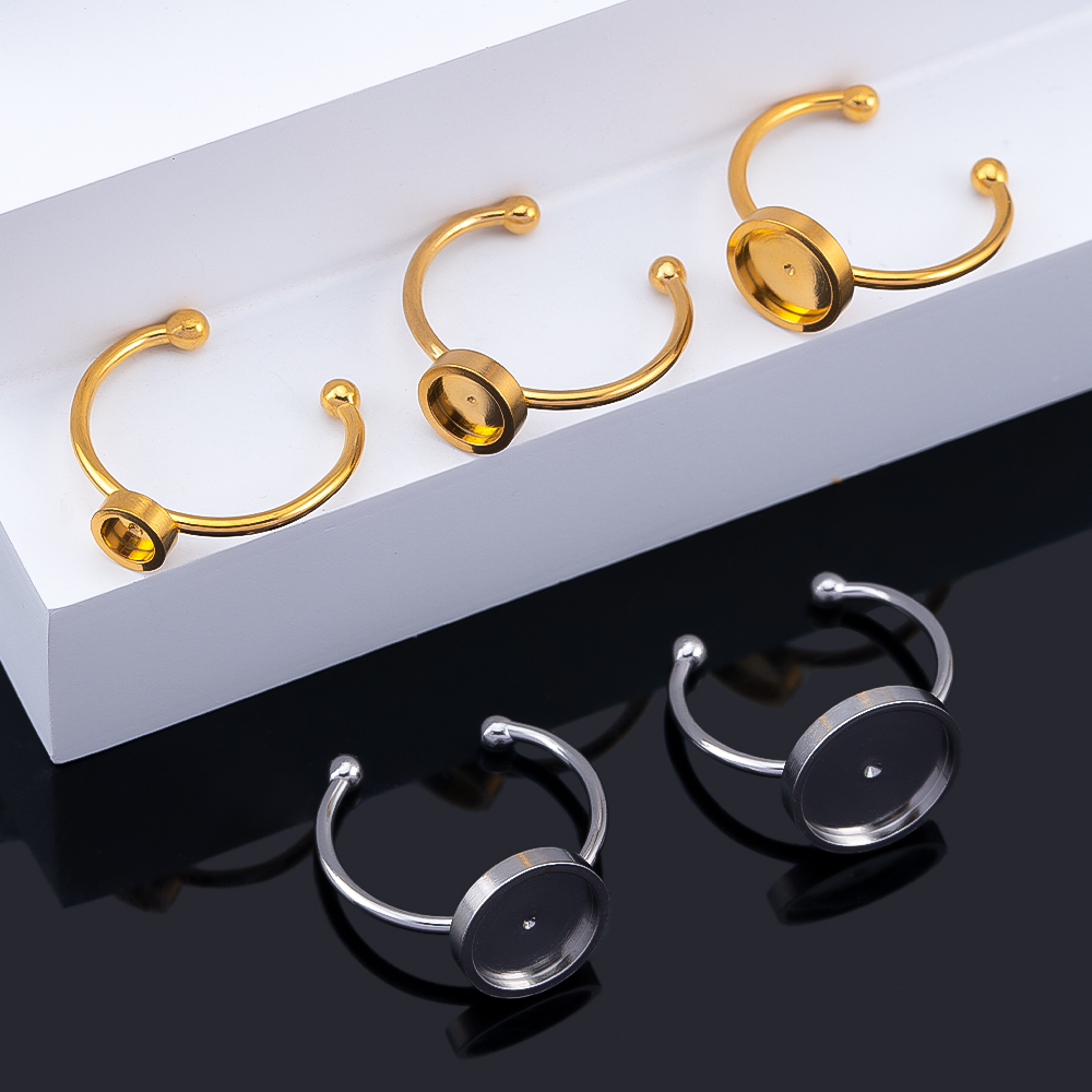 10pcs Adjustable Open Finger R - Ring Blank Adjustable avaliação e preço