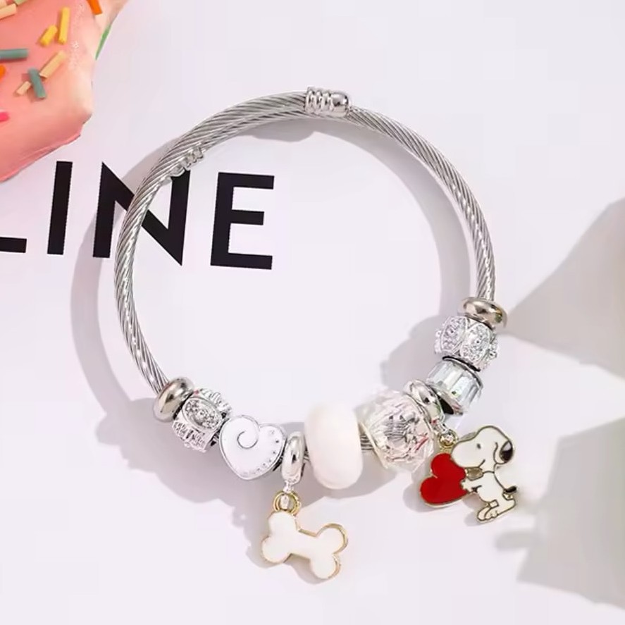 Cute Cartoon Snoopy Bone Heart - Jewelry Making Accessories avaliação e preço