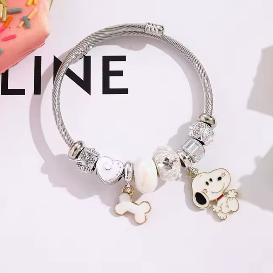 Cute Cartoon Snoopy Bone Heart - Jewelry Making Accessories avaliação e preço