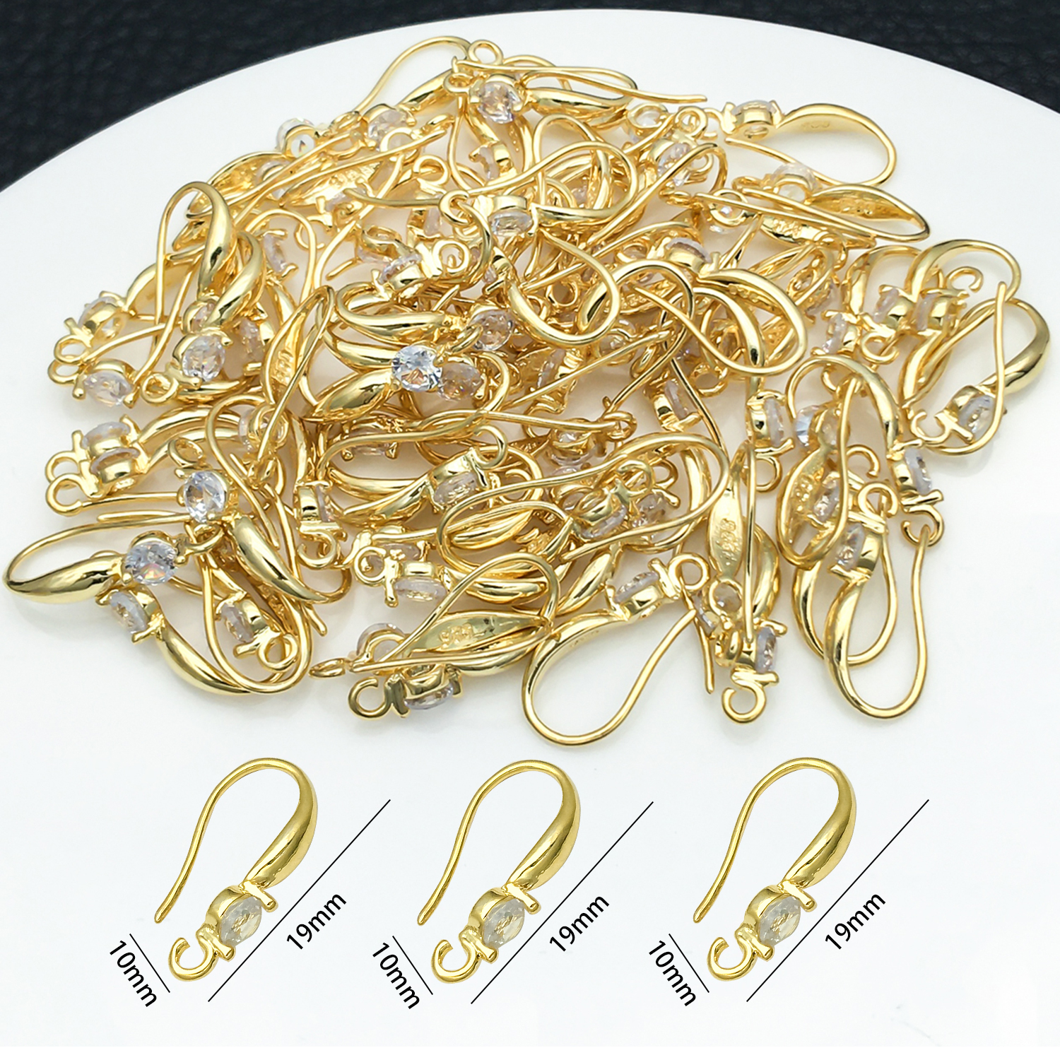 3pcs 10x19mm with Zircon Earri - Jewelry Making Findings avaliação e preço