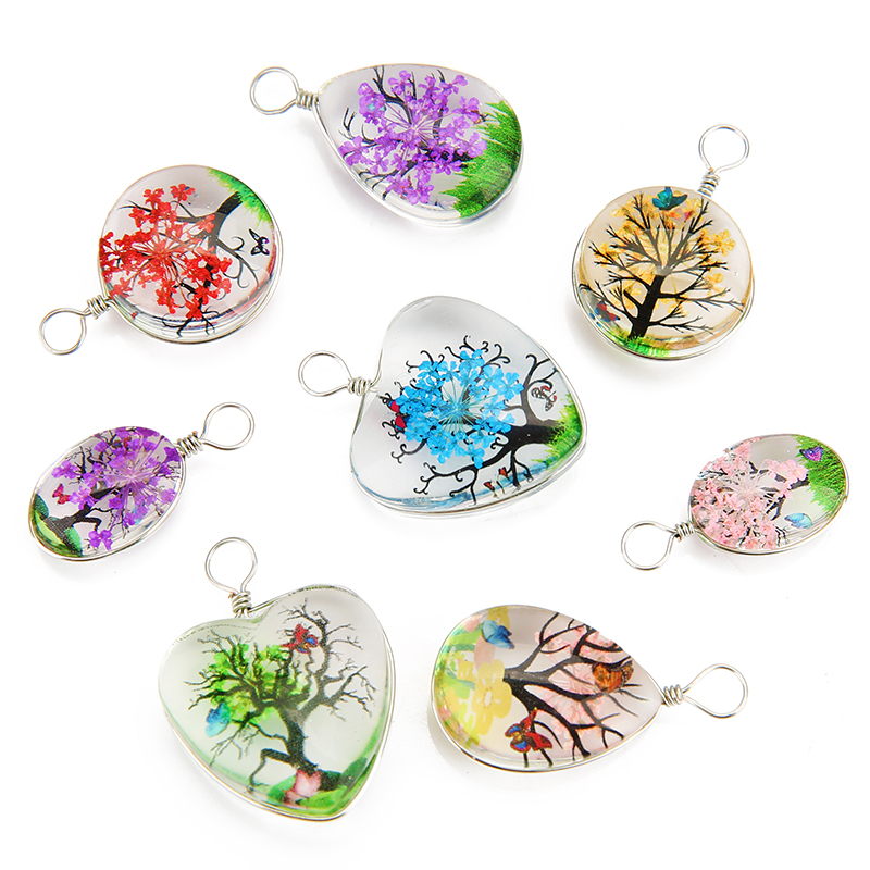 5pcs Colorful Tree Crystal Gla - Jewelry Making Beginners avaliação e preço