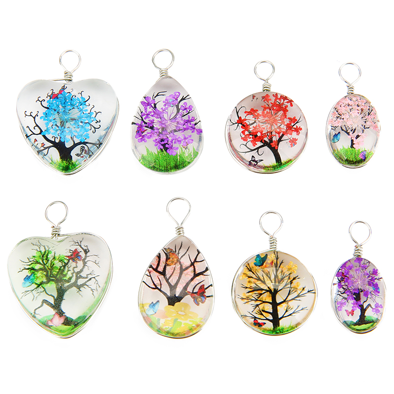 5pcs Colorful Tree Crystal Gla - Jewelry Making Beginners avaliação e preço