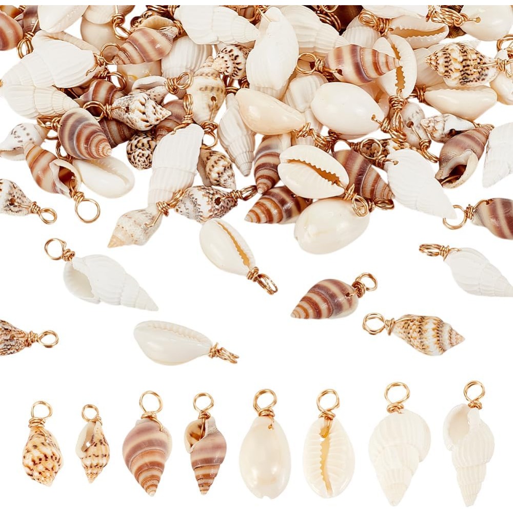 100pcs 4 Styles Natural Shell  - Jewelry Making Beginners avaliação e preço