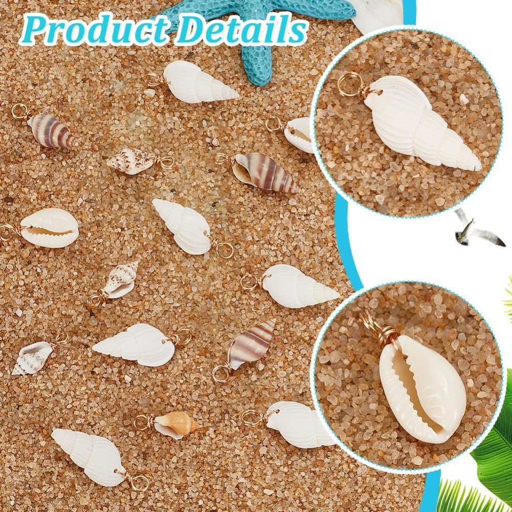 100pcs 4 Styles Natural Shell  - Jewelry Making Beginners avaliação e preço