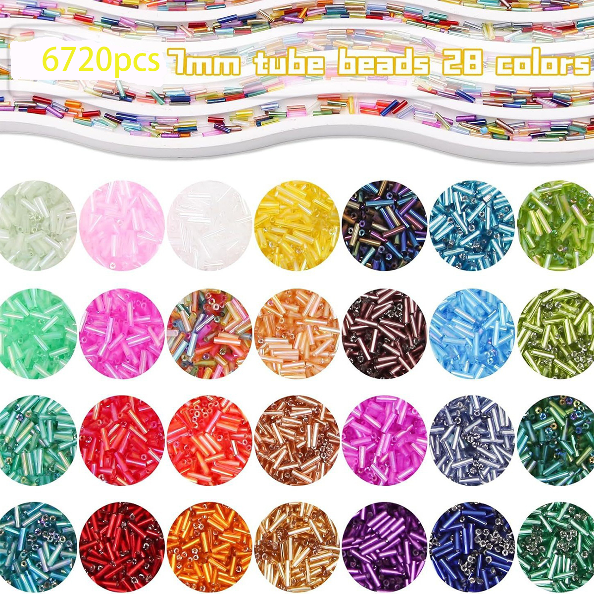 About 6720Pcs/Box 7mm 28 Color - Jewelry Making Tutorial avaliação e preço