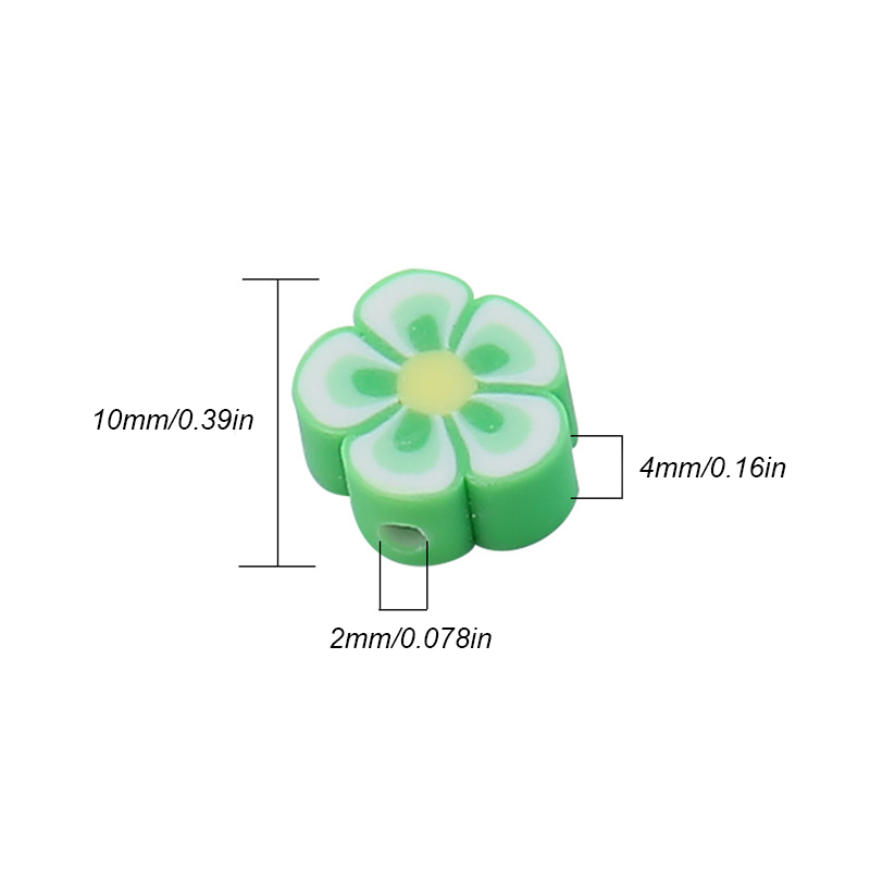 100pcs 10mm Mixed Flowers Poly - Jewelry Making Business avaliação e preço