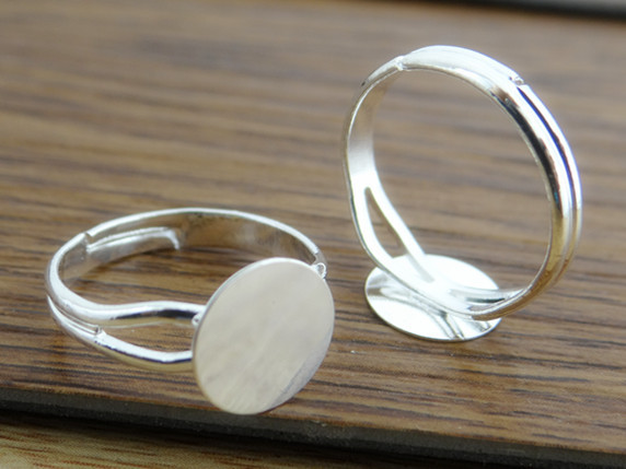6/8/10/12mm 10pcs Silver Plate - Ring Blank Adjustable avaliação e preço