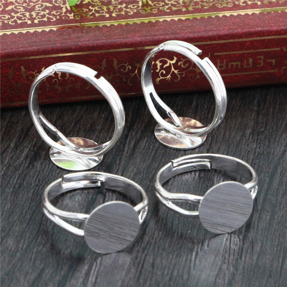 6/8/10/12mm 10pcs Silver Plate - Ring Blank Adjustable avaliação e preço