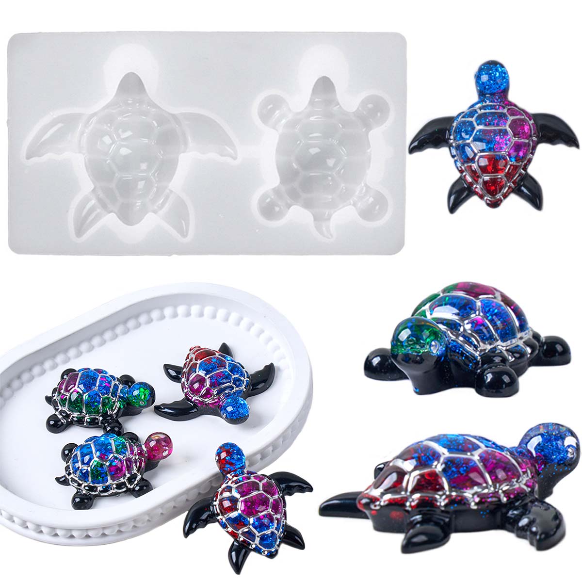 3D Sea Turtle Keychain Silicon - Jewelry Making Mold avaliação e preço