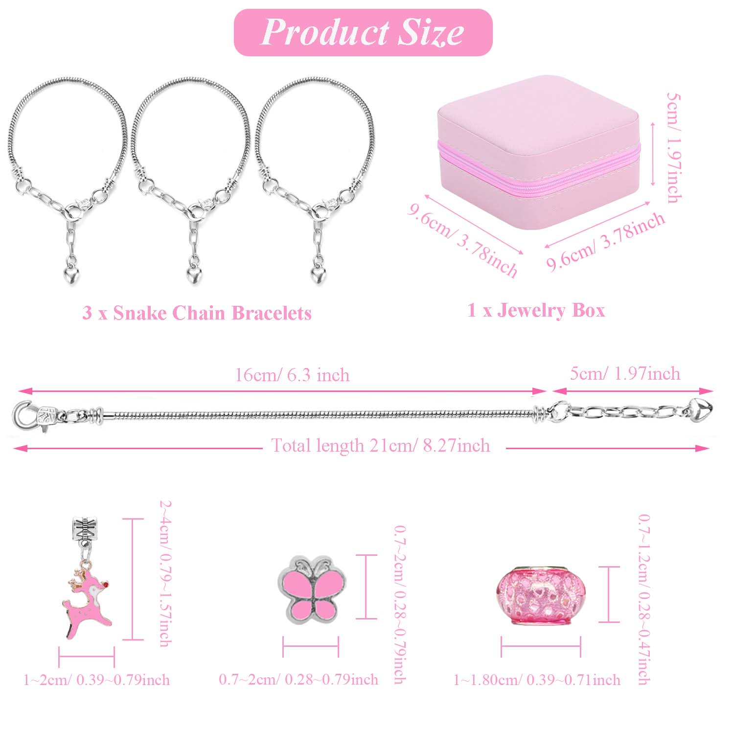 68pcs pink beaded jewelry set, - Jewelry Making Kits For Kids avaliação e preço