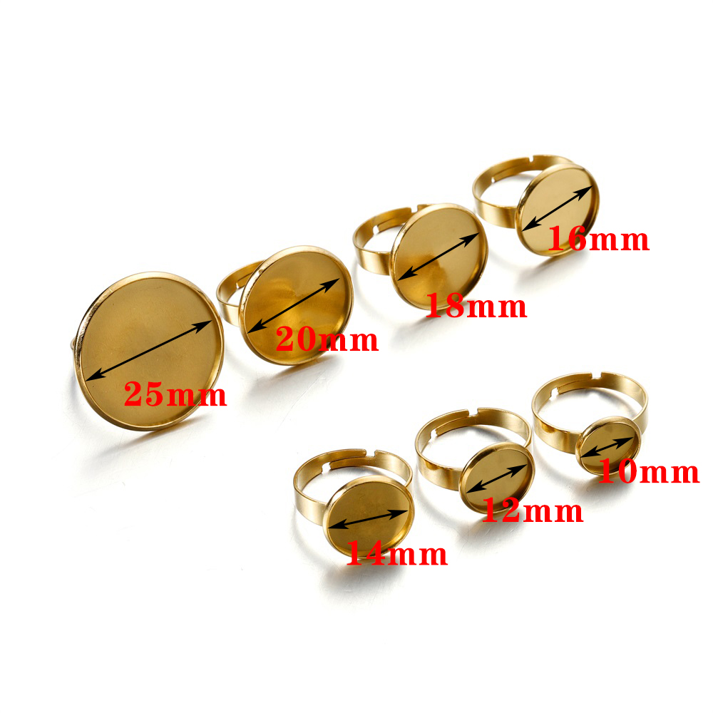 10pcs Stainless Steel Adjustab - Ring Blank Adjustable avaliação e preço
