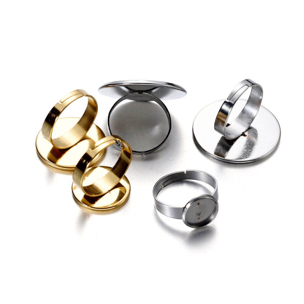10pcs Stainless Steel Adjustab - Ring Blank Adjustable avaliação e preço