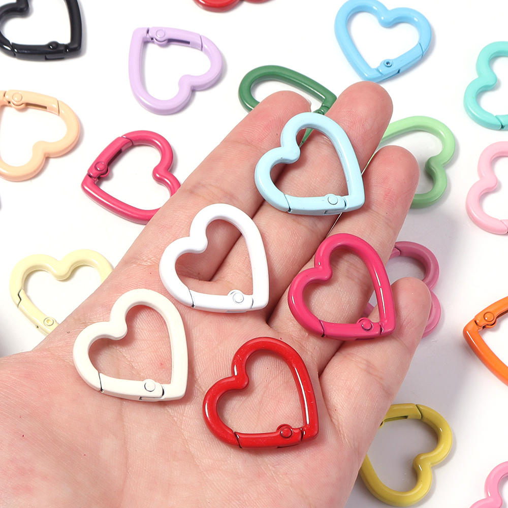5pcs Alloy Heart Spring Clasps - Jewelry Making Accessories avaliação e preço