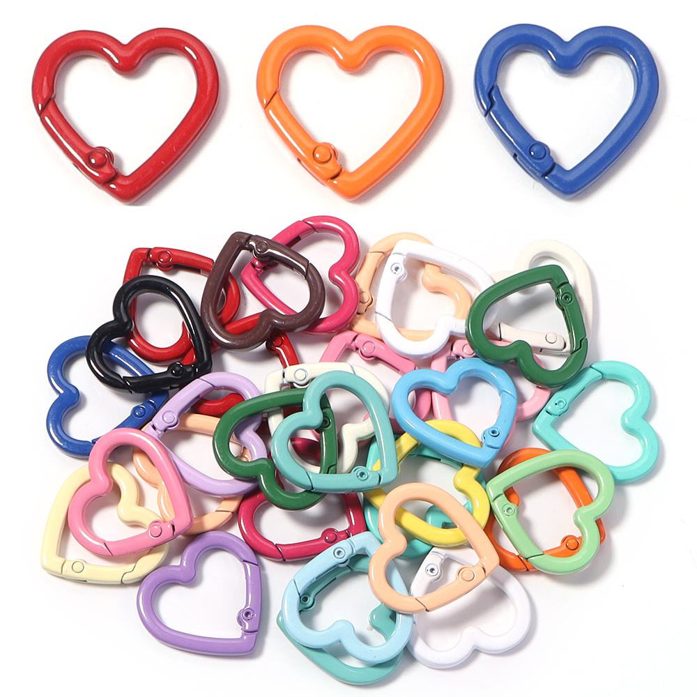 5pcs Alloy Heart Spring Clasps - Jewelry Making Accessories avaliação e preço