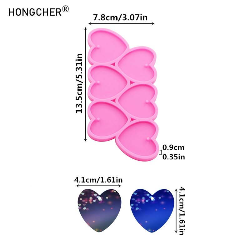 Shiny mirror love epoxy resin  - Jewelry Making Mold avaliação e preço