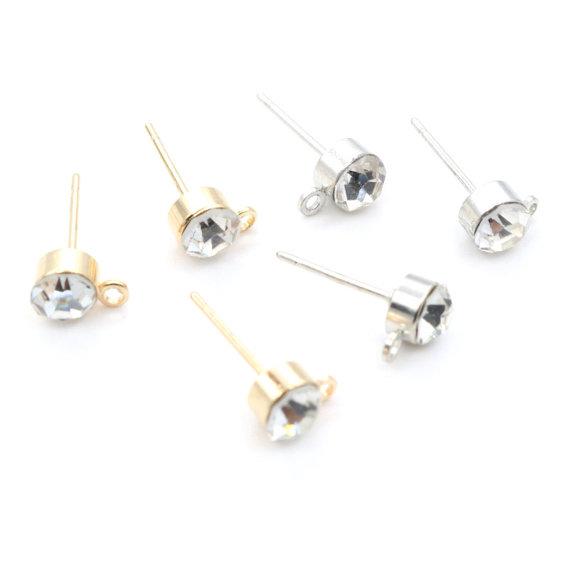 50pcs Stud Earrings Pins with  - Jewelry Making Findings avaliação e preço