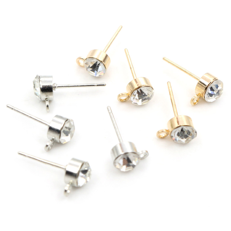 50pcs Stud Earrings Pins with  - Jewelry Making Findings avaliação e preço
