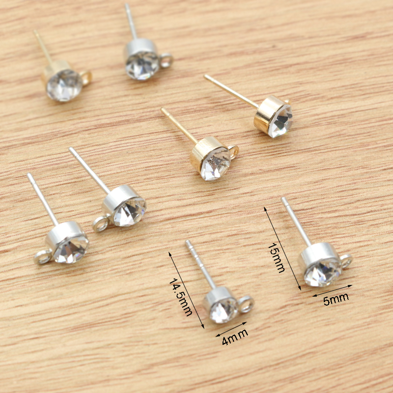 50pcs Stud Earrings Pins with  - Jewelry Making Findings avaliação e preço