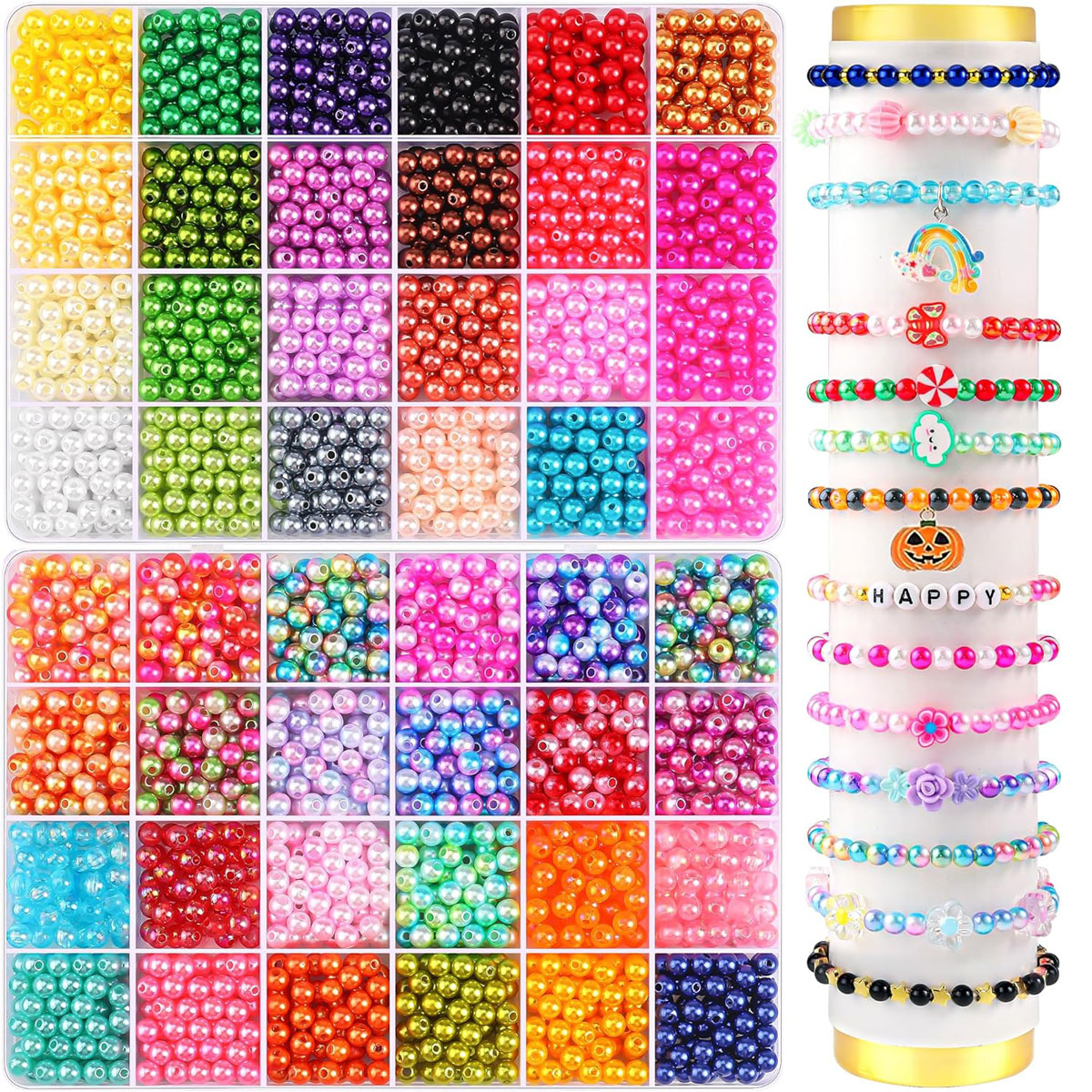 2400PCS 48 Compartments Pearl  - Jewelry Making Tutorial avaliação e preço