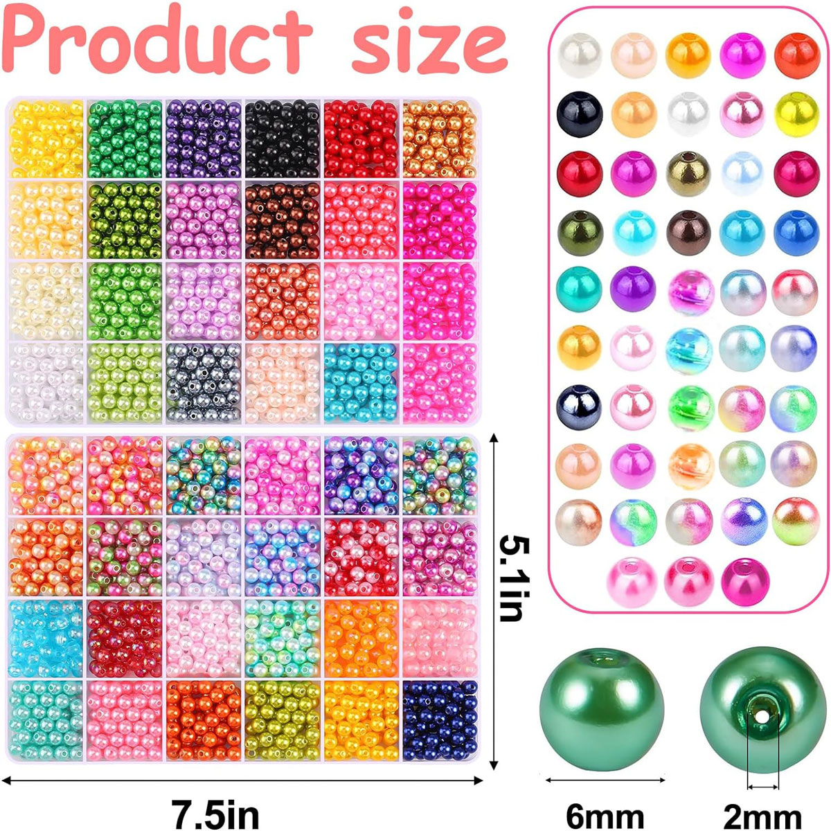 2400PCS 48 Compartments Pearl  - Jewelry Making Tutorial avaliação e preço