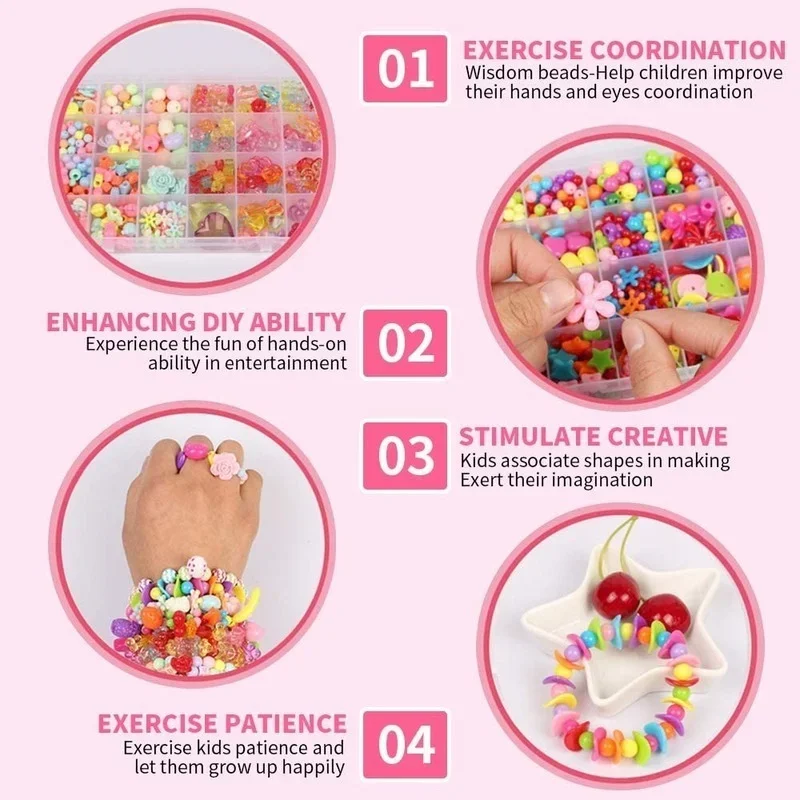 Girls DIY Bead Set Jewelry Mak - Jewelry Making Kits For Kids avaliação e preço